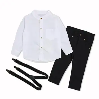 Zēnu Drēbes Rudens Apģērbu Komplekti Rudens Toddler Bērniem Zēnu Drēbes Uzvalks, Melns Krekls (Dungriņi) Apģērbs Zēniem Puse Džentlmenis Komplekti
