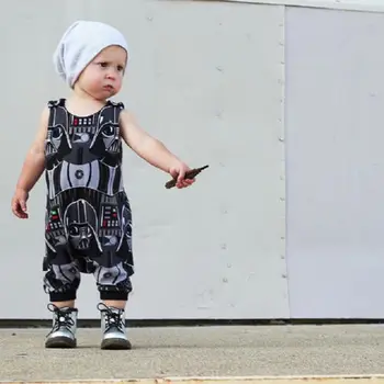 Zīdaiņu Bez Piedurknēm Star Wars Romper Jaundzimušais Mazulis Baby Zēni Romper Playsuit Jumpsuit Drēbes, Apģērbs Vasaras Toddler Apģērbi