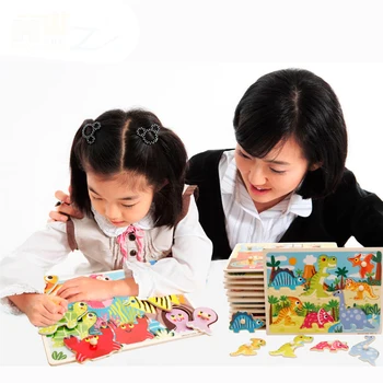 Zīdaiņu Bērnu Izglītības Puzles 1-3 Gadiem Izziņas Koka Puzzle Bērnu Intelekta Attīstību Rotaļlietas