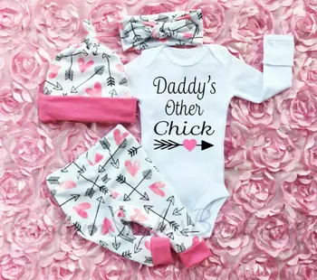 Zīdaiņu jaundzimušais meitene Lieldienu apģērbu komplekts Daddys Citu Cāli Bērnu, zīdaiņu Apģērbs