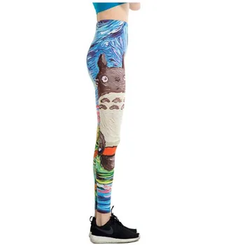 Zīmolu Sieviešu Modes Legging Drukāšanas Poliestera Šķiedras Leggins Slim Legins Augstās Jostasvietas Bikses Sieviete