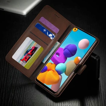 Āda Flip Case For Samsung A21S A31 A41 A51 A71 Seifs Luksusa Kartes Turētāja Statīva Vāciņu Galaxy Note 20 ultra Coque gadījumā