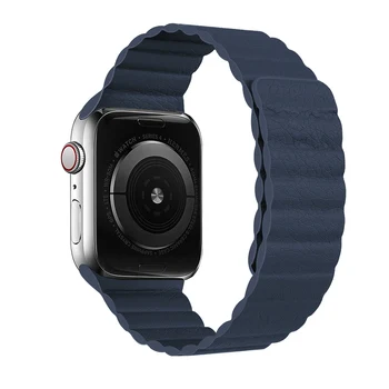 Ādas cilpas siksnas Apple Skatīties joslas 44mm 40mm 38mm 42mm Magnētisko smartwatch aproce jostu, rokassprādzi iWatch sērija 3 4 5 zviedrija 6
