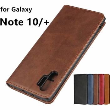 Ādas gadījumā Samsung Galaxy Note 10 Note10 Plus 5G Flip gadījumā kartes īpašniekam Maksts Magnētisko pievilkšanas uz Lietu Seifa Lieta