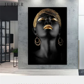 Āfrikas Melnās Mākslas Audekls Sieviete, Eļļas Glezna Apdrukāta Kanvas Izdrukas, Plakāti Modernu Liela Izmēra Sienas Art Attēlus Audekls Izdrukas, Plakāti