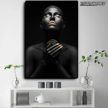 Āfrikas Mākslas Melnā Sieviete Dekoratīvās MĀKSLAS Gleznas Izpētes Biroja viesistabu Sienas Izdrukas Klasiskā Plakātu, viengabala Auduma