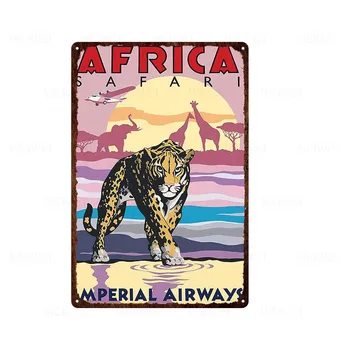 Āfrikas Pilsēta Plāksne, Metāla Vintage Ceļojumu Skārda Zīme Metāla Plākšņu Sienas Krogs, Kafejnīca Dzīvojamā Istaba Mājās Amatniecības Dekori
