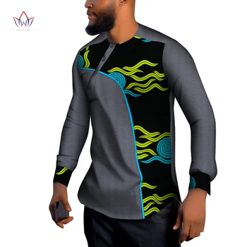 Āfrikas Vīriešu Apģērbu, Kokvilnas Dashiki Vīriešu Krekls ar garām Piedurknēm Top Krekli Bazin Riche Vīriešu Krekls Tradicionālo Āfrikas Vīriešu Krekls WYN1292
