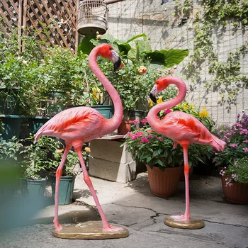 Āra Dārza Sveķu Simulācijas Flamingo Rotājumi Villa Putnu Skulptūru Dekorēšanai Pagalmā, Parkā Statujas Figūriņas Amatniecības Māksla