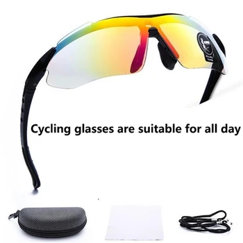 Āra sporta profesionālās velosporta brilles, velosipēdu aizsargbrilles, āra sporta, nepievelk putekļus, pretvēja, šķembu un UV aizsardzību