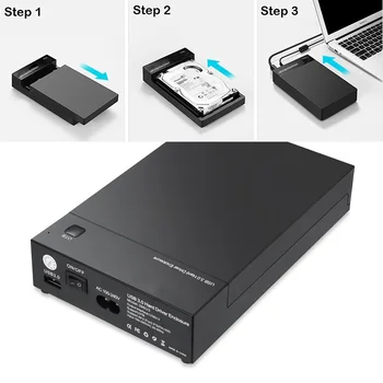 Ārējo Rīku Brīvas Cietā Diska Kameras USB 3.0 SATA dokstacija Par 2.5/3.5 Collu HDD, SSD Atbalsta UASP Automātiskā Miega režīms