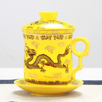 Četri Komplekti Keramikas Filtrēts Tējas Krūzes, Tējas Tases un Glāzes Krūzes Lauku mājas Dekori Gaiwan Telpu Dekorēšana Zilā Porcelāna