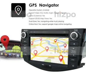 Četrkodolu Android 10 2din Auto DVD Atskaņotājs Toyota RAV4 2006 2007 2008 2009 2010 2011 2012 GPS Navigācijas Multimediju Atskaņotājs