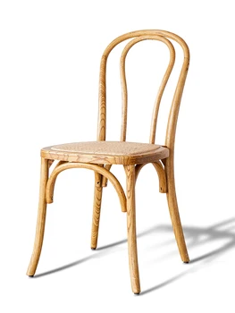 Ēdamistabas Krēsls Mājas Krēsls Paaugstināma Izliektu Koka Krēsls Pīts Krēsls Retro Pieskaņotu Krēslu Apaļā Atpakaļ Kafijas Krēsls