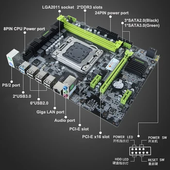 Ēkas ideāls dators HUANANZHI Micro-ATX X79 LGA2011 pamatplates CPU Intel Xeon E5 2640 V2 atmiņas 8G(2*4G) DDR3 REG ECC