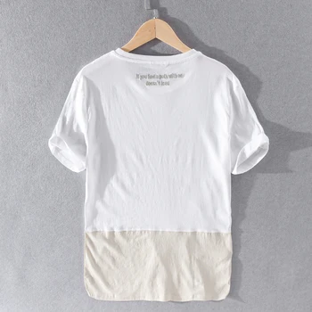 Ērti 2020. gada vasaras pavisam balts t krekls vīriešiem gadījuma modes t-krekls vīriešiem cietā veļa t krekli vīriešu o-veida kakla camiseta chemise