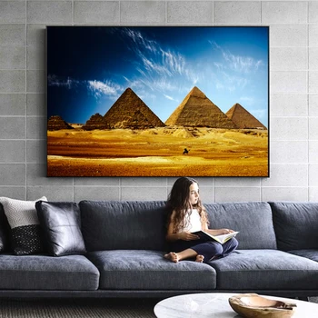 Ēģiptes Piramīdas Sienas, Attēlus Reālists Āfrikas Ainavas Sienas Mākslas Audekls Izdrukas Ēģiptes Piramīdas Mākslas Gleznas Dzīvojamā Istaba