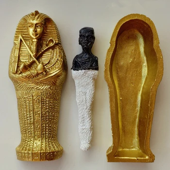 Ēģiptes Ķēniņa Faraona Sarkofāgu Zārku Ar Māmiņa Statuetes Statuja-Miniatūra Sandplay Dekoru Miniatūra Mājas Apdare