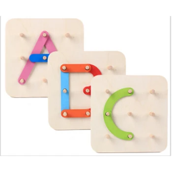 Ģeometrisko Alfabēta Ailē Ciparu/Burtu/Dzīvnieku Puzzle Koka Smadzeņu Ķircinātājs Bērnu Iztēli Izglītības Jigsaw Bērniem Rotaļlietas