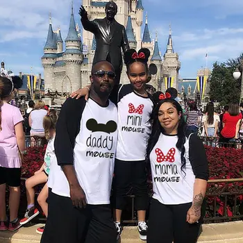 Ģimenes Atbilstošas Drēbes Māmiņa Un Man Garš T-krekls Beisbola t-veida, Māte Meitu Tērpiem Tēva Dēls Izskatās Raibs Mickey Minnie