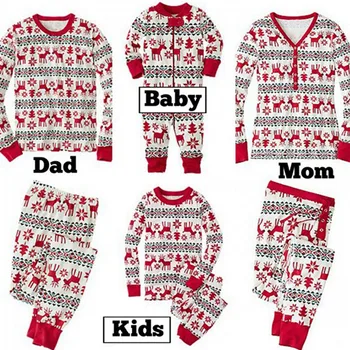 Ģimenes Atbilstošas Drēbes Ziemassvētku 2020. Gadam, Mīkstu Kokvilnas Ģimenes Mamma, Tētis, Bērni, Bērnu Ziemassvētku Pidžamā, Drēbes, Uzstādīt Jauno Gadu Sleepwear