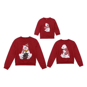 Ģimenes Atbilstošas Ziemassvētku Lācis T Krekls Ziemassvētku Džemperis Sporta Krekls Džemperi, Topi Ar Garām Piedurknēm Ziemas Kritums Apģērbu