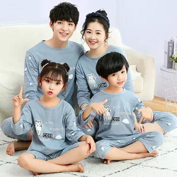 Ģimenes Izskatīties Māte Dēlu Ģimenes Atbilstošas Drēbes 2020. Gada Vasaras Homewear Māmiņa Un Man Drēbes Pieaugušo Bērnu Pidžamas Komplekti Bērnu Sleepwear