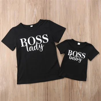 Ģimenes Piedāvātos T-Krekls Smieklīgi Boss Bērnu Un Boss Dāma, Apģērbu, Māte, Meita, Dēls, T-Kreklu Māmiņa Un Mani Bērni, Bērnu T Krekls Topi