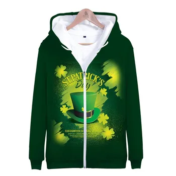 Īrijas Zaļo personības mētelis, jaka St Patrick ' s Day 3d drukas attēls vīriešu vispārējā augstas kvalitātes krekls pelēkā vārna ikdienas drēbes