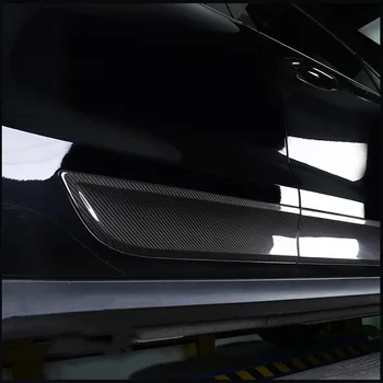 Īsta Oglekļa Šķiedras Sānu Durvju Apdares Auto Uzlīmes Nomaiņa Porsche Macan-2017