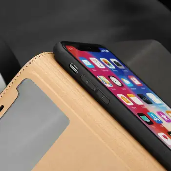 Īsta Ādas somiņa Iphone 6 6s Plus Lietu Vāku Logu Skats Etui Coque Iphone 6Plus Flip Gadījumos Magnētiskās Luksusa Shell