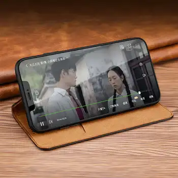 Īsta Ādas somiņa Iphone X XS Max Gadījumā Magnētisko Vāciņu Īss Coque Iphone XS XR 7 8 Plus Flip Case Aizsardzības Mājokļu