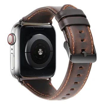 Īstas Ādas Josla Cilpas Siksnas Apple Noskatīties 4 3 2 1 38mm 40mm Vīriešiem Skatīties Joslas iwatch 5 44mm 42mm Aproce Watchband