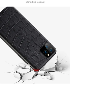 Īstas Ādas Tālrunis Lietā par iPhone 12 11 Pro Max Mini X XR XS 6s 7 8 Plus Krokodils Tekstūra tīrtoņa Krāsu Mīkstā seguma