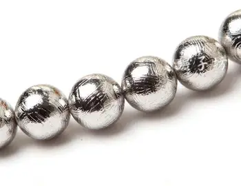 Īstu Dabas Gibeon Meteorīts Apaļas Pērles 8mm Aproce Moldavite Sieviešu Sudraba Pārklājumu Rotaslietas Aproces Stiept Aproce
