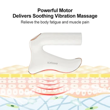 Ķermeņa Impulsa Massager Gua Sha Skrāpi Mazinātu Sāpes, Apkures Mikro Pašreizējo Microvibration NMES Vibrācijas Karstā Komprese Terapija, 4 Režīmu