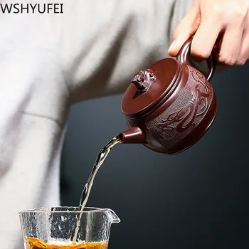 Ķīnas Yixing tējas katlā, violeta māla Pūķis tējkanna Tie Guanyin Tējas komplekts roku skaistumu filtrs tējkanna pasūtījuma teaware piegādes 230ml