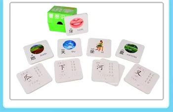 Ķīniešu Rakstzīmes Kartes Mācīties 108 Ķīniešu Rakstzīmes ar Attēlu Par Ķīniešu Grāmata ar Pinyin angļu un Bildes par Bērniem