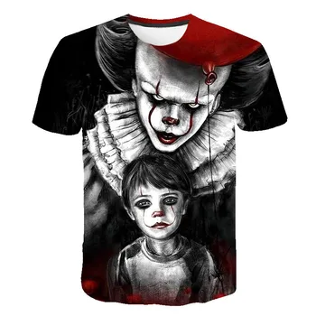 Šausmu Filma Tā Penss Gudrs Klauns Joker 3D Drukas bērniem Tshirt zēni/meitenes Hip Hop Streetwear Tee T krekls Zēniem Atdzist Drēbes