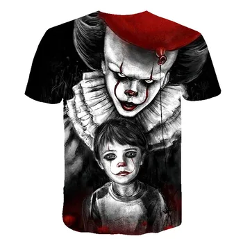 Šausmu Filma Tā Penss Gudrs Klauns Joker 3D Drukas bērniem Tshirt zēni/meitenes Hip Hop Streetwear Tee T krekls Zēniem Atdzist Drēbes