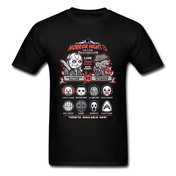 Šausmu Nakts Tee Krekls Vīriešu T-krekls Pinhead piektdiena 13 T Kokvilnas Topi Karikatūra T Krekli ar Īsām Piedurknēm Melnas Drēbes