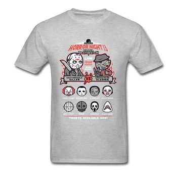 Šausmu Nakts Tee Krekls Vīriešu T-krekls Pinhead piektdiena 13 T Kokvilnas Topi Karikatūra T Krekli ar Īsām Piedurknēm Melnas Drēbes