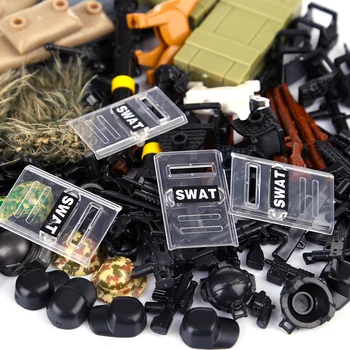 Šaušanas Spēle Armijas Ieročus Pack DIY Maza Daļiņa Celtniecības Bloku Piederumu Komplekts