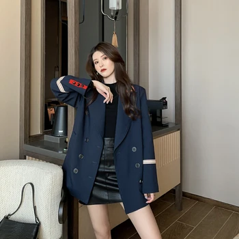 Šiks Mazas Uzvalks franču Jaka Sieviešu korejas Zaudēt Britu Stila Tērps Sievietēm Ir 2021. Pavasara Rudens Bleizeri Jauns Elegants žakete 96a