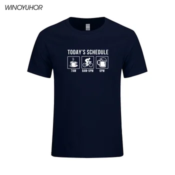 Šodienas Grafiks Cyclings Kalnu Bikings Kafija Alus T T-Krekls Smieklīgi Izdrukāt T Kreklus Vīriešiem ar Īsām Piedurknēm Kokvilnas Vīriešu Tops Tshirt