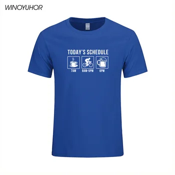 Šodienas Grafiks Cyclings Kalnu Bikings Kafija Alus T T-Krekls Smieklīgi Izdrukāt T Kreklus Vīriešiem ar Īsām Piedurknēm Kokvilnas Vīriešu Tops Tshirt