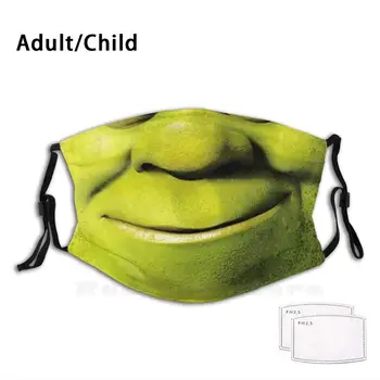 Šreks Pieaugušo Bērni Anti Putekļu Pm2.5 Filtru Diy Maska Šreks Shrek Šreks Shrek Retro Šreks Vintage Šreks Shrek Šreks Shrek Forever