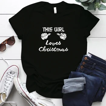 ŠĪ MEITENE Mīlēja Ziemassvētku Vēstule Iespiesti Plus Izmērs S-5xl Lielgabarīta T Krekls Dāmas Gadījuma Streetwear Kokvilnas Sieviete Tshirts Augšu