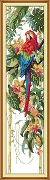 Šī scarlet macaw (3) cross stitch komplekts dzīvnieku 18ct 14ct 11ct skaits drukāt audekls dūrienu izšūšana DIY roku darbs, rokdarbi