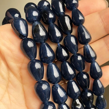 Ūdens Piliens ir Vaļīga Akmens Pērles Tumši Zils Izgatavots Distances Krelles Rotaslietas Pieņemšanas DIY Aproce Piederumi 15